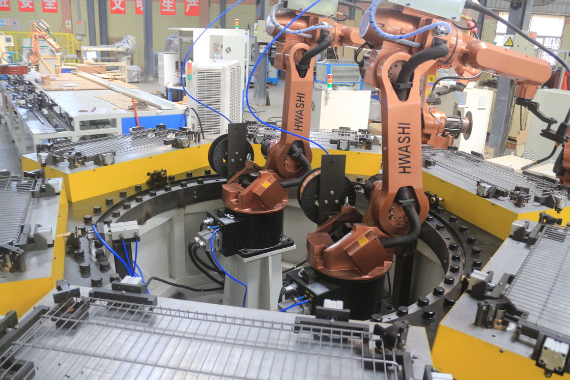 Six Axis Industrial MIG Welding Robot For Storage Wire Shelf Corner Shelf Welding Robot