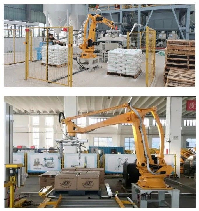 Industrial Palletizing Robot With Bag Gripper For Sandbags Cement Bags Flour Bag Palletizer
