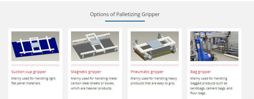 Industrial Palletizing Robot With Bag Gripper For Sandbags Cement Bags Flour Bag Palletizer