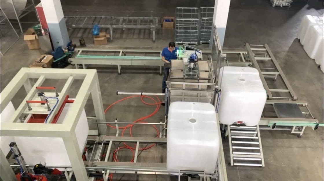 IBC Grid Cage Frame Automatic Production Line, Full Automatic IBC Tank Leakage Testing Machine Line