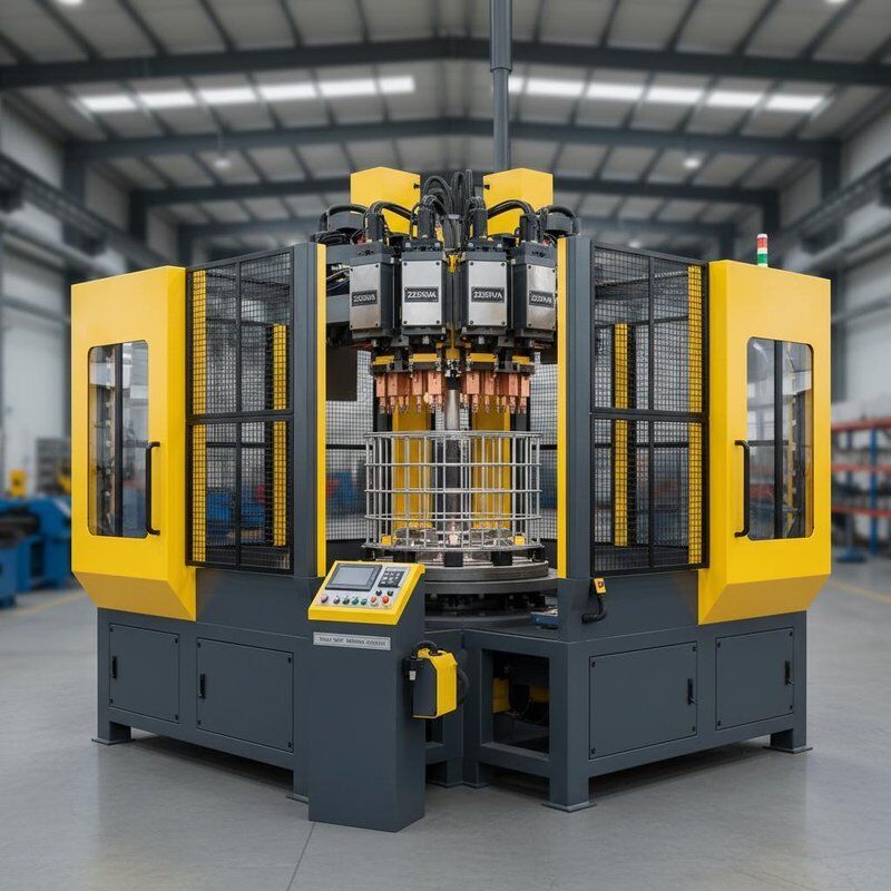 IBC Tote Cage Welding Machine Including Protective Guard and 225KVA X 4 Welding Power Designed for Heavy Duty Welding Tasks